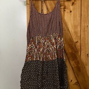 Umgee Red and Cream Patterned Dress